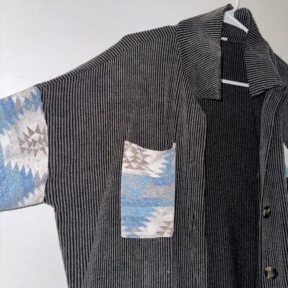 Aztec Gray Ribbed Sweater - Picture 2 of 6